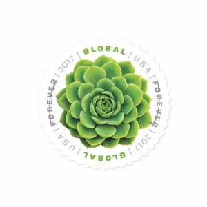 Global Forever Stamps 2017 Green Succulent – Nature Series, International Postage