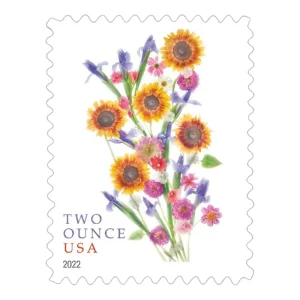 Two-Ounce Stamps 2022 Sunflower Bouquet – Wedding Invitation, First-Class Rate